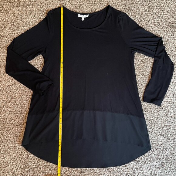 Size Medium Chaus New York black top with high/low hem - Picture 3 of 9
